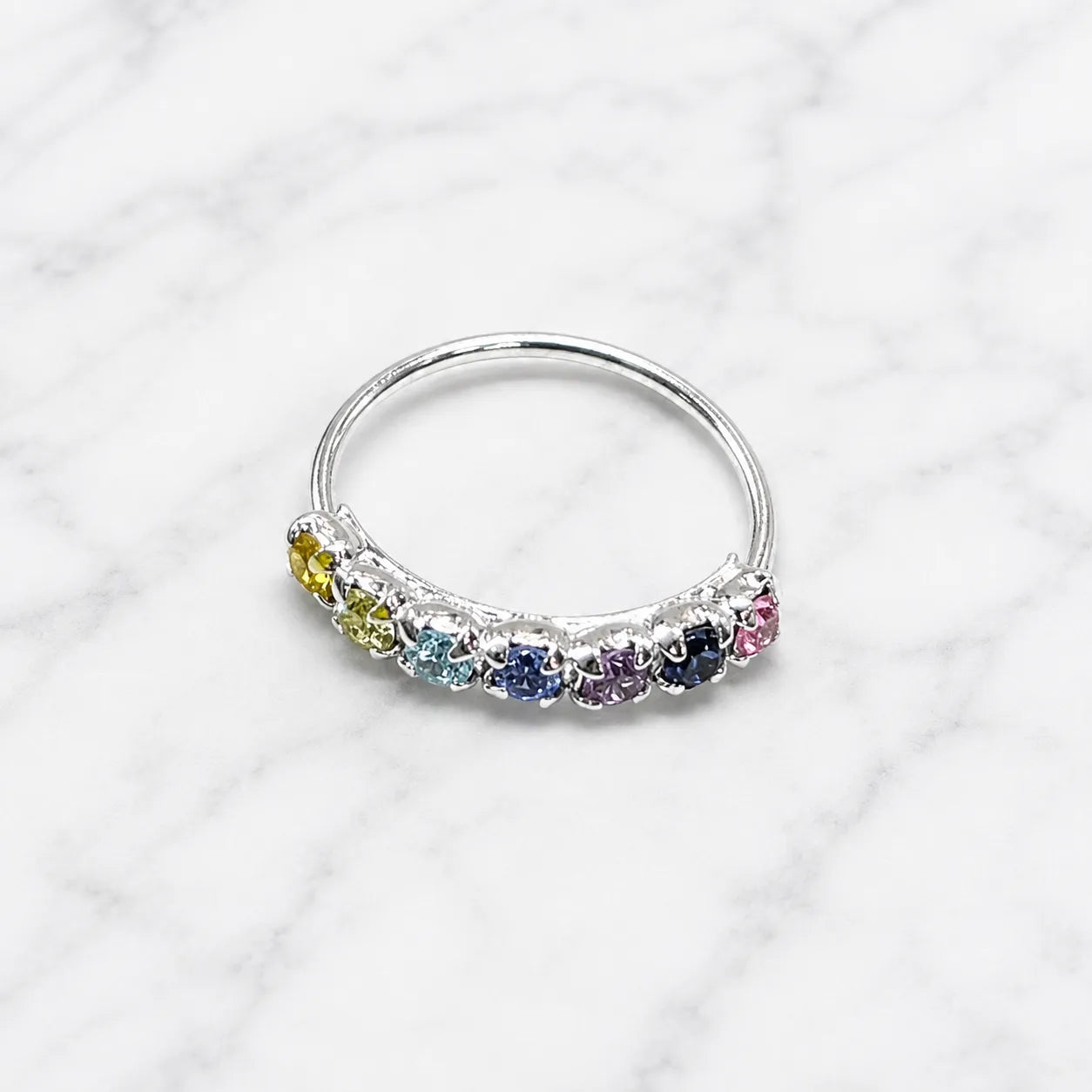 Argolla piercing nariz microcircón multicolor 10mm