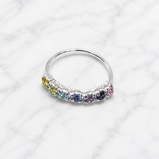Argolla piercing nariz microcircón multicolor 10mm