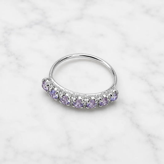 Argolla piercing nariz microcircón lavanda 10mm