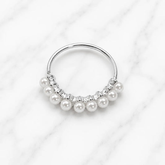 Argolla piercing nariz perlas