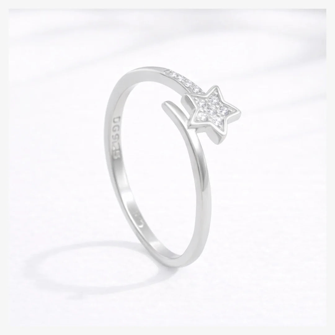 Anillo estrella circón ajustable - 15