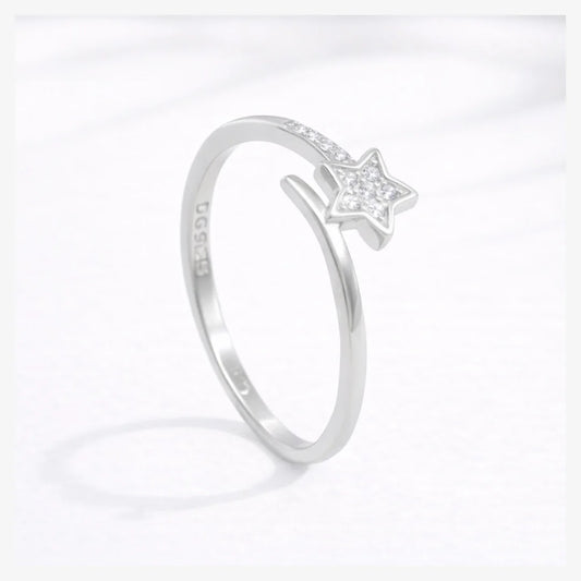Anillo estrella circón ajustable