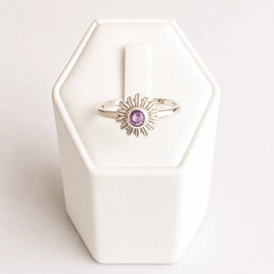 Anillo margarita amatista
