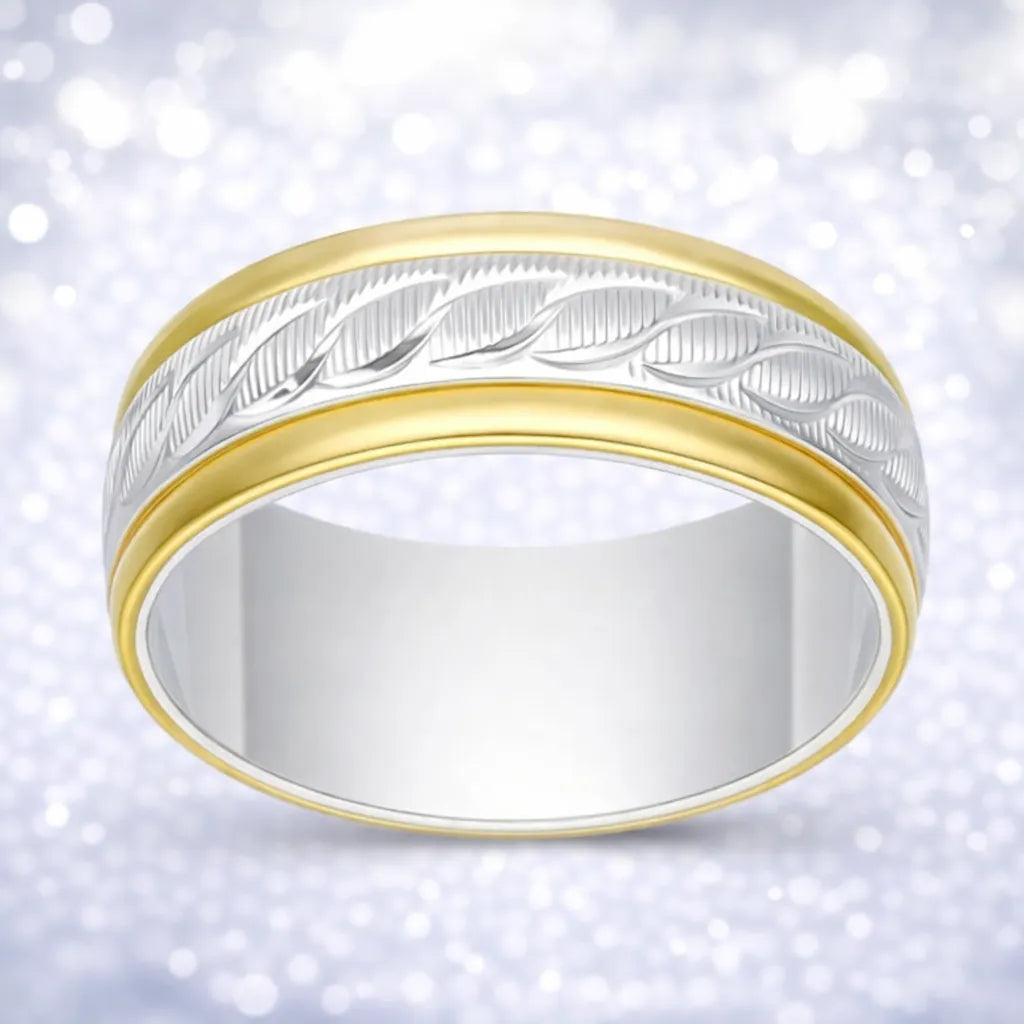 Anillo plata con oro diseño