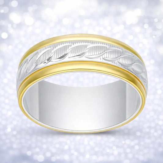 Anillo plata con oro diseño