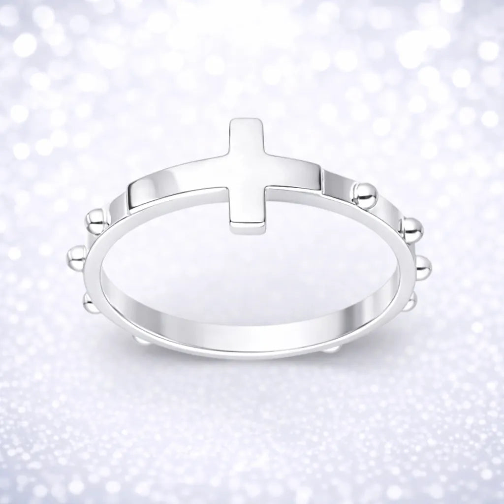 Anillo denario cruz