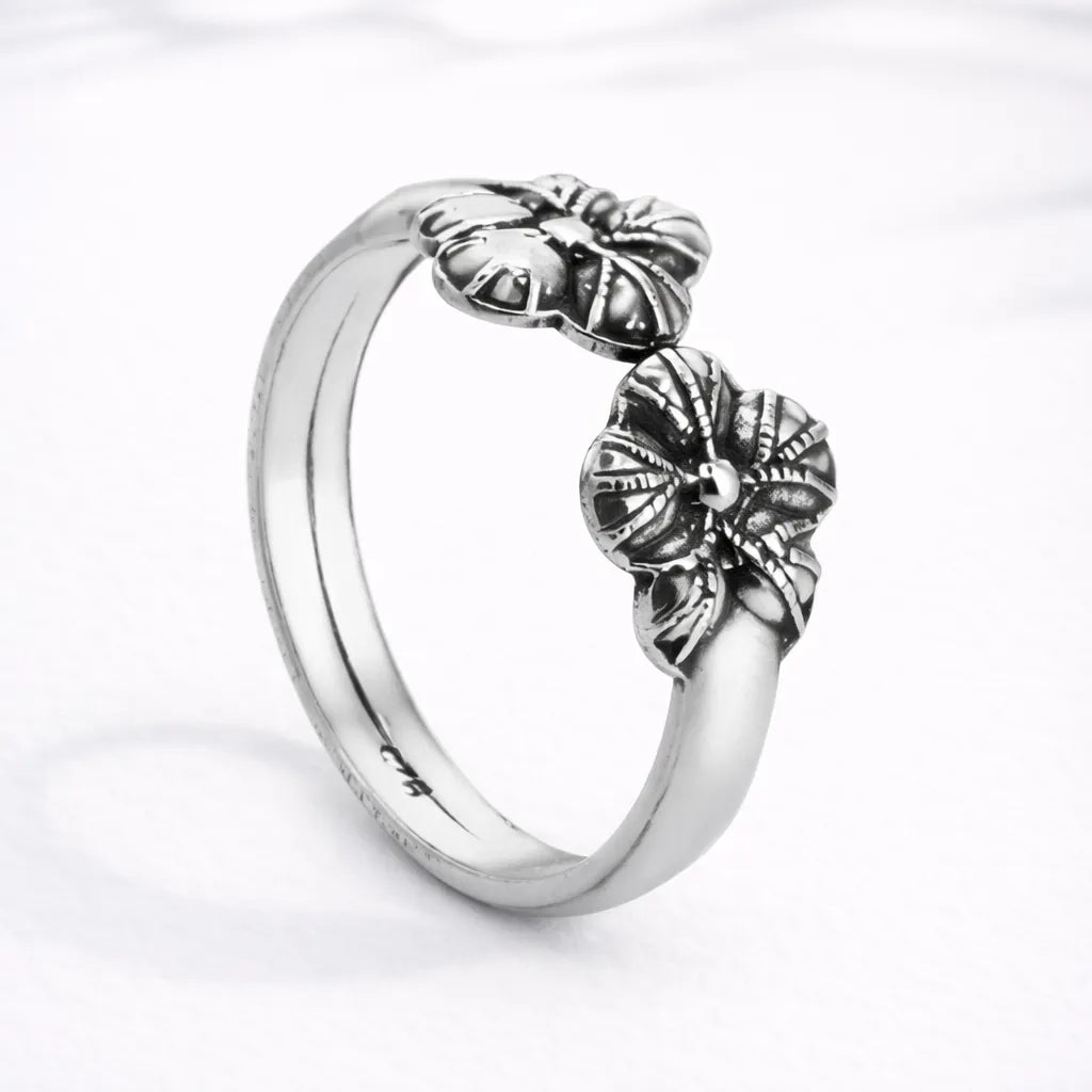 Anillo midi doble flor