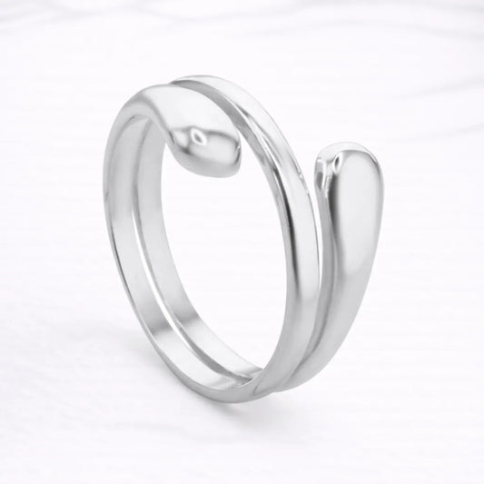 Anillo chunky doble gota