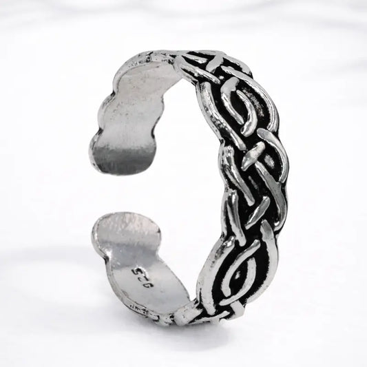Anillo midi doble trenzado
