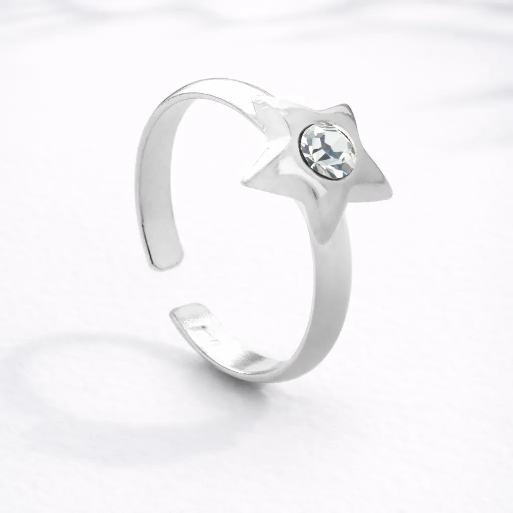 Anillo midi estrella circón