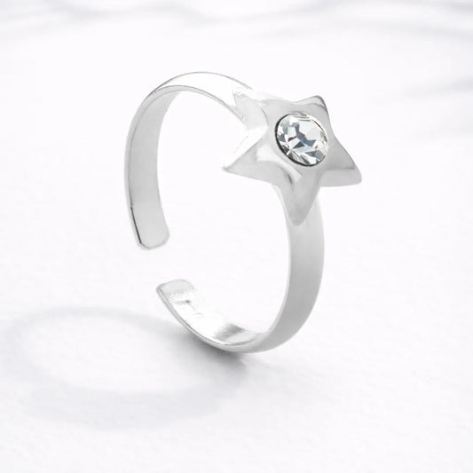 Anillo midi estrella circón