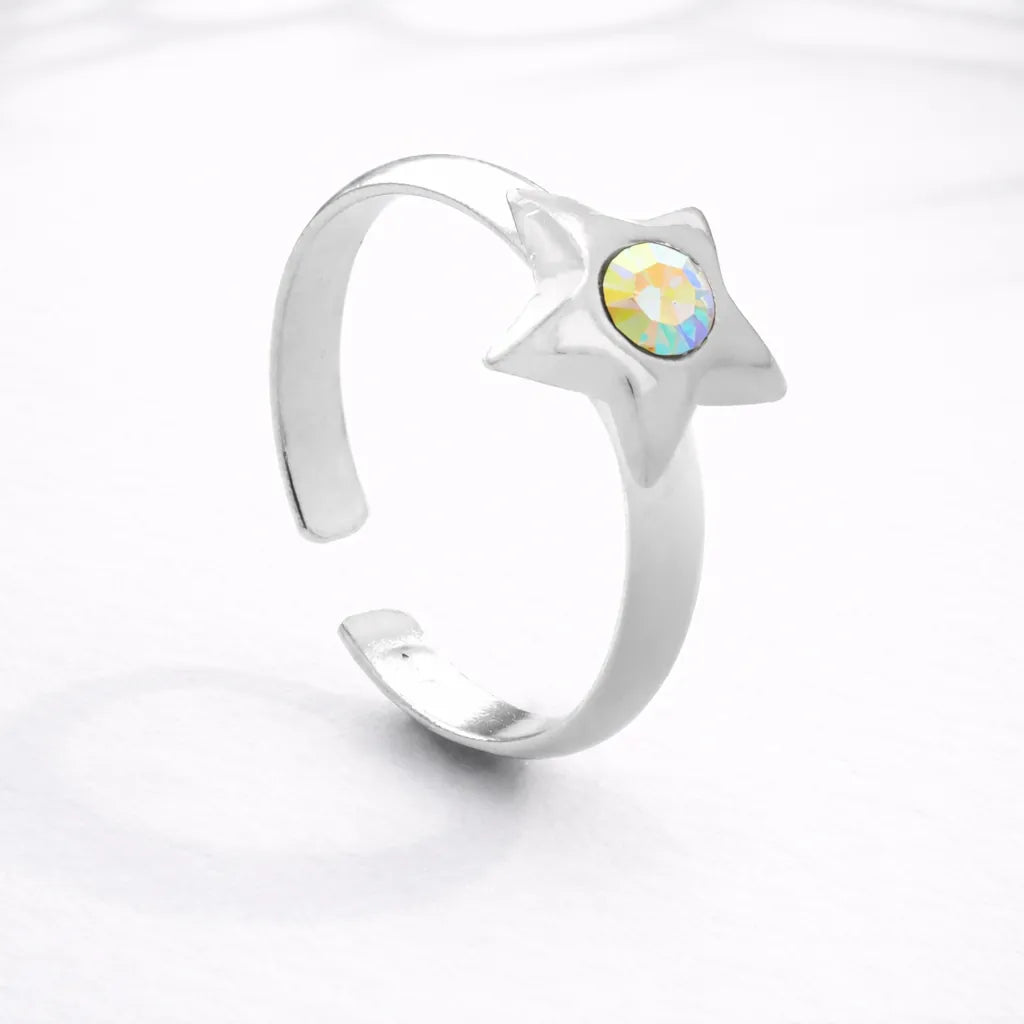 Anillo midi estrella tornasol