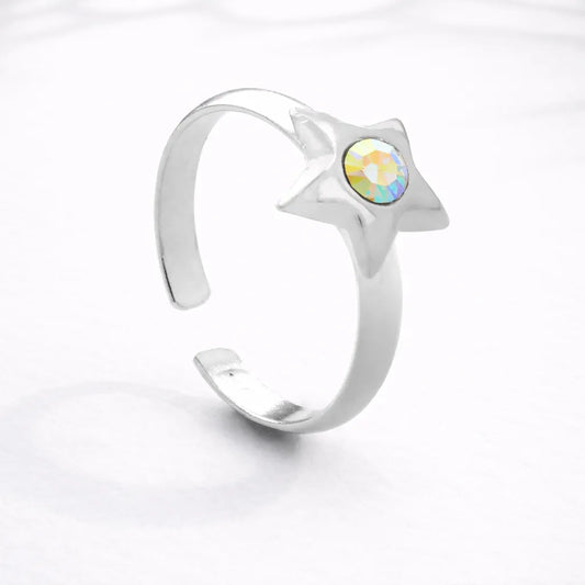 Anillo midi estrella tornasol