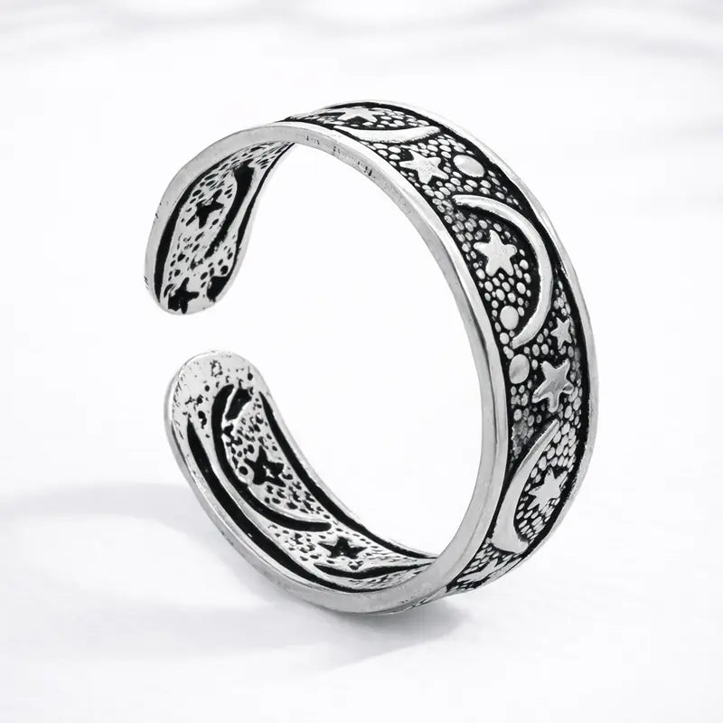 Anillo midi lunas y estrellas
