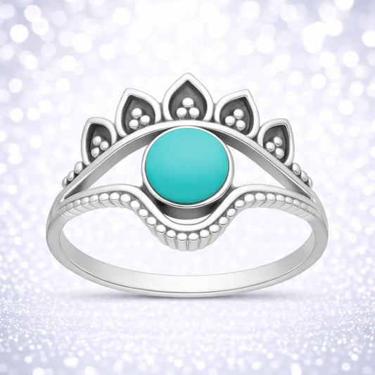Anillo étnico turquesa