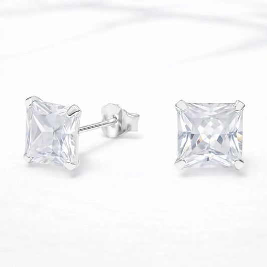 Aros apegados cuadrado circón 8mmx8mm