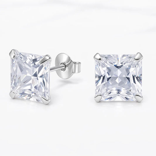 Aros apegados cuadrado circón 10mm x 10mm