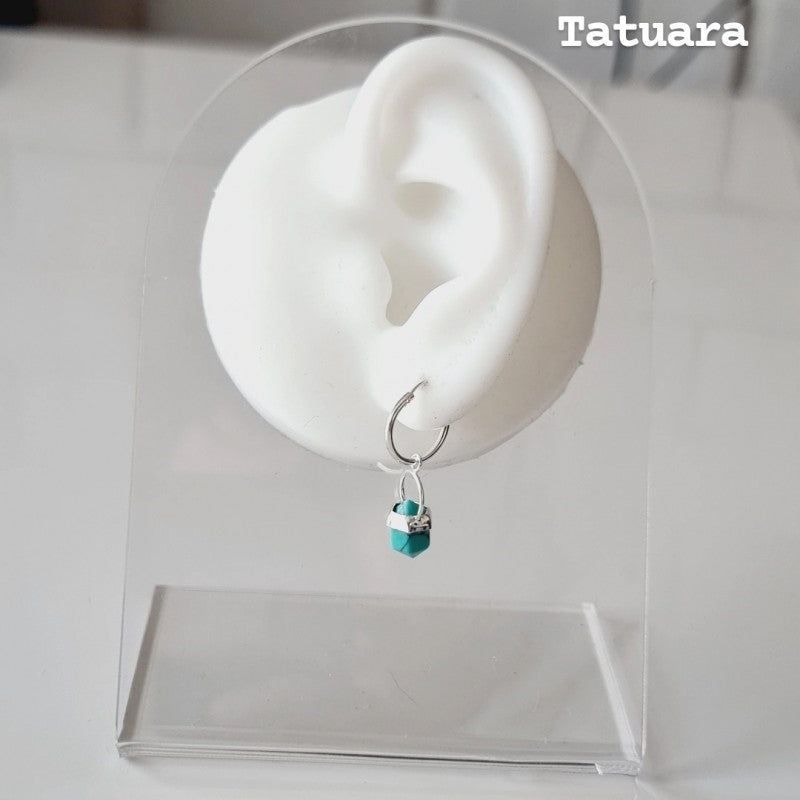 Aros argollas turquesa 12mm