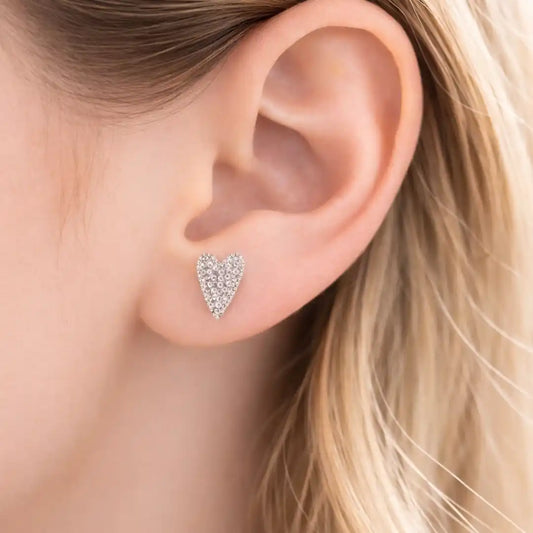 Aros apegados corazón microcircón