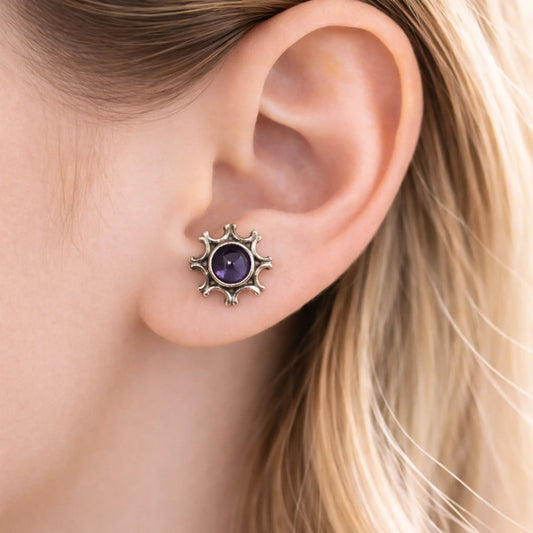 Aros apegados etnicos amatista