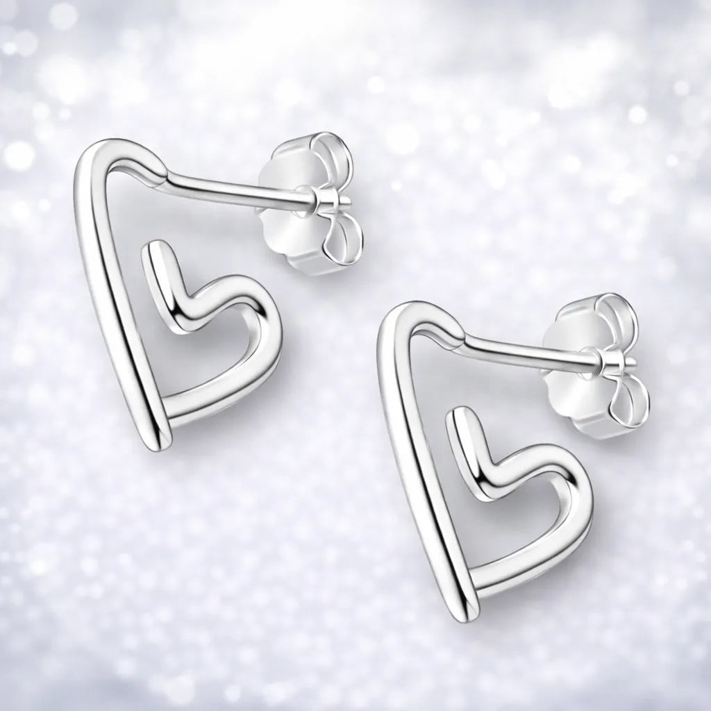 Aros argollas corazón con tornillo 15mm