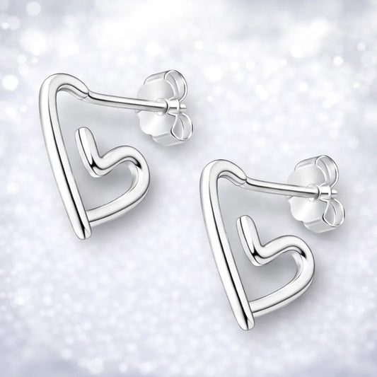 Aros argollas corazón con tornillo 15mm