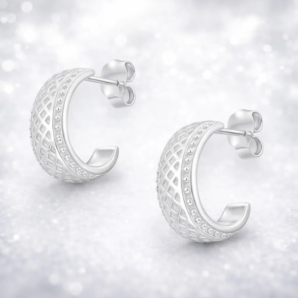 Aros argollas circon diseño 14mm con tornillo