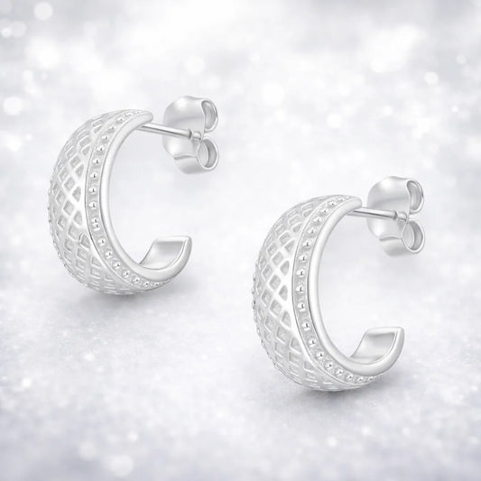 Aros argollas circon diseño 14mm con tornillo