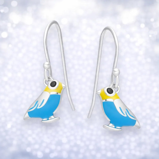 Aros largos pajaros esmaltado