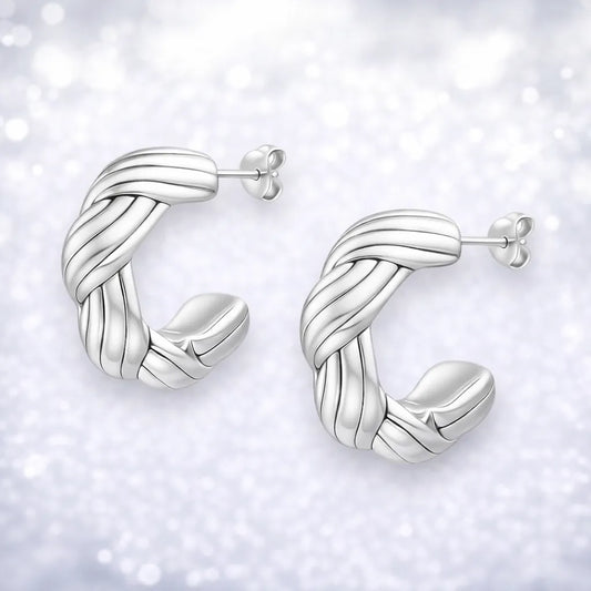 Aros argollas torcidas gruesas 25mm con tornillo