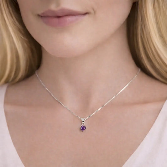 Collar punto luz 4mm morado