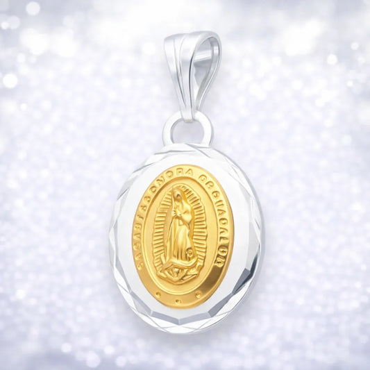 Colgante virgen de guadalupe con baño de oro