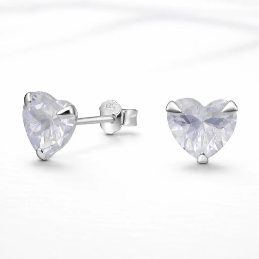 Aros apegados corazón circón 8mm